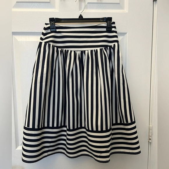 Anthropologie Maeve High Seas Navy White Striped Skirt - Picture 1 of 5